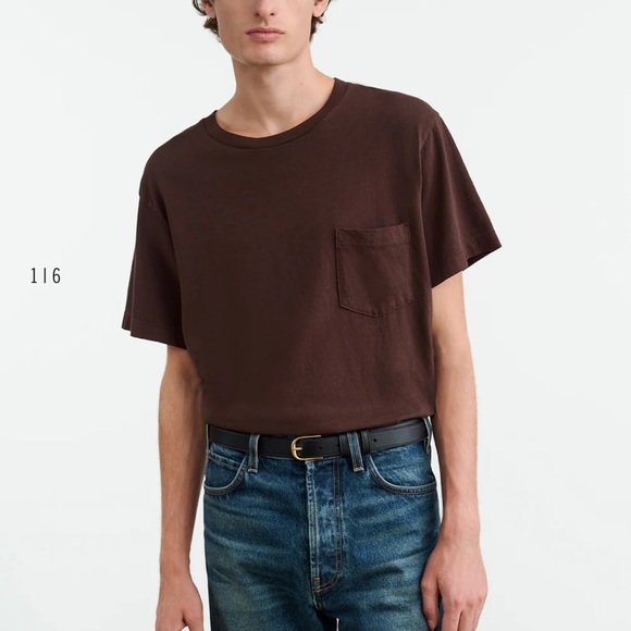 Nili Lotan Brandon Cocoa Brown Short Sleeve Tee M (tiny flaw) - Picture 4 of 16
